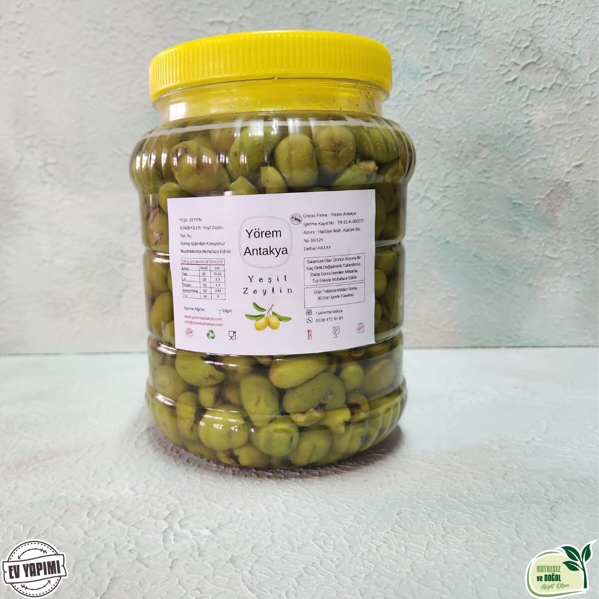 Çekirdeksiz Yeşil Zeytin 1.2 Kg. (Yeni Mahsül)