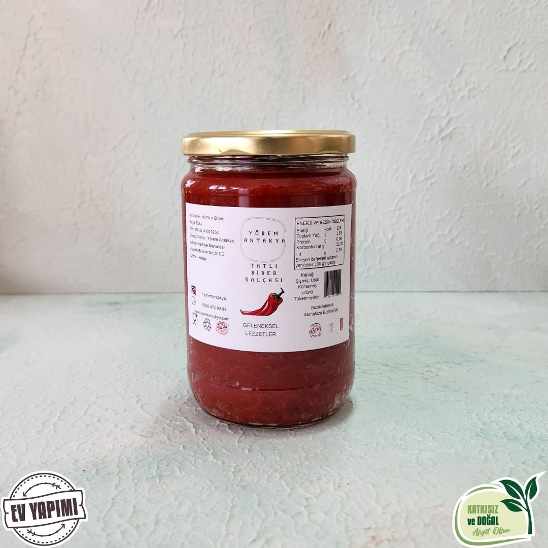 Tatlı Biber Salçası 650 Gr (Cam Kavanoz) (Yeni Mahsul)