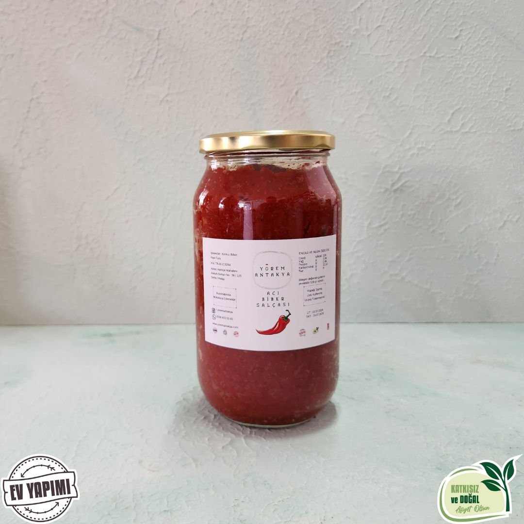 Çok Acı Biber Salçası 1 Kg (Cam Kavanoz) (Yeni Mahsul)